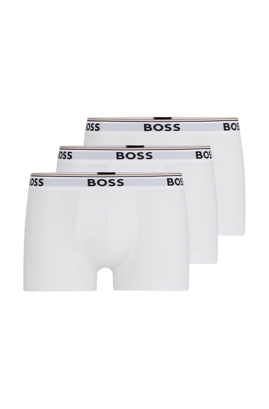 BOSS BOSS Erkek Marka Logolu Beli Lastikli Beyaz Boxer 50475274-100