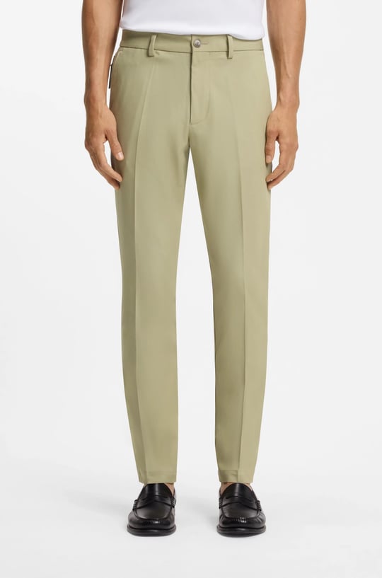 BOSS  BOSS Erkek Normal Bel Daralan Paça Düz Model Cep Detay Açık Yeşil Pantolon 50543945-254