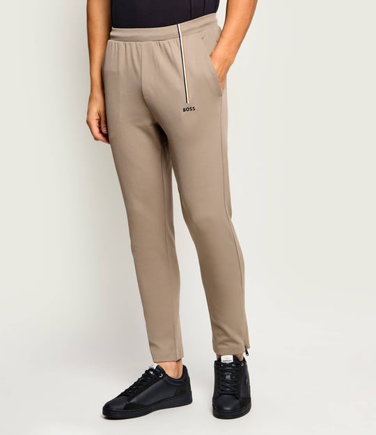 BOSS  BOSS Erkek Normal Kesim Isı Düzenleyici Esnek Gabardin Kumaşlı Bej Eşofman Altı 50563330-334