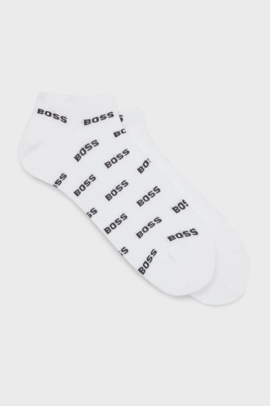 BOSS BOSS Erkek Pamuklu Esnek Kumaş Logolu Kısa Beyaz Çorap 50511423-100
