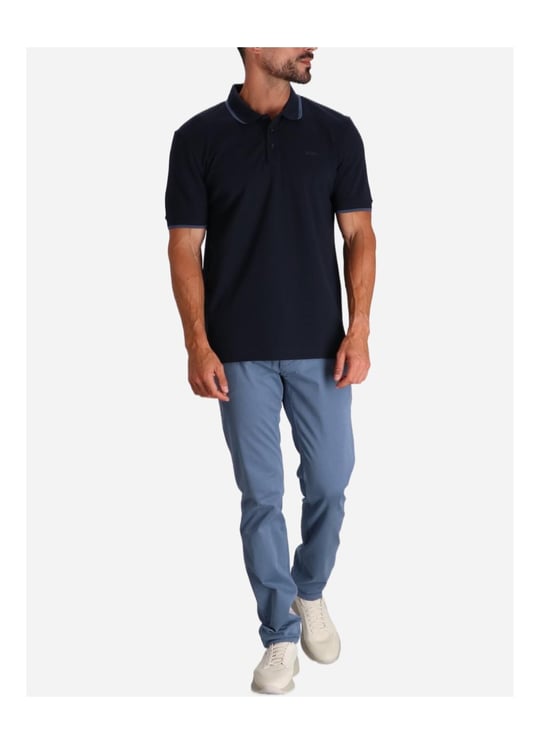 BOSS  BOSS Erkek Pamuklu Polo Yakalı Düğme Kapamalı Kısa Kollu Lacivert2 T-Shirt 50494697-408