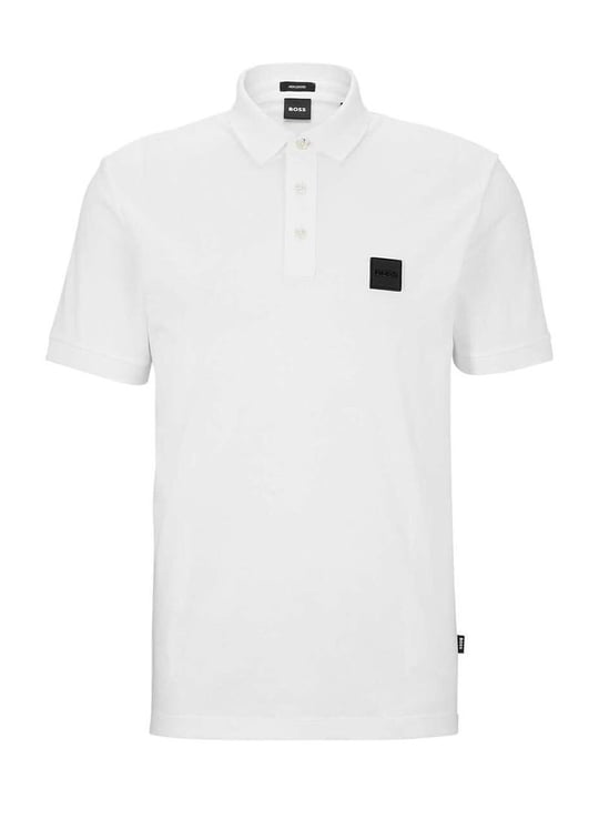 BOSS BOSS Erkek Pamuklu Polo Yakalı Düğme Kapamalı Kısa Kollu Beyaz Polo Yaka T-Shirt 50486953-100