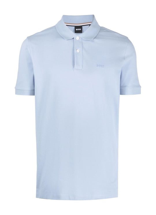BOSS BOSS Erkek Pamuklu Polo Yakalı Düğme Kapamalı Kısa Kollu Mavi2 Polo Yaka T-Shirt 50468301-492
