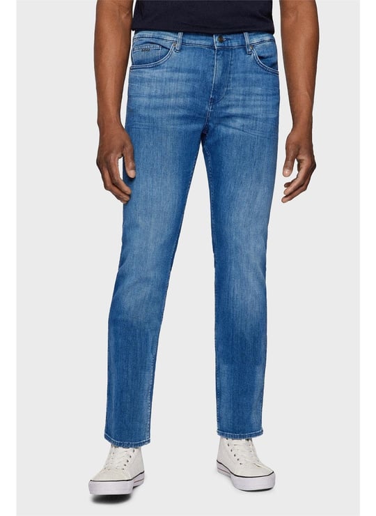 BOSS BOSS Erkek Pamuklu Slim Fit Günlük Kullanım Mavi Jeans 50470506-420