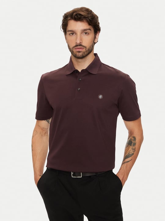 BOSS BOSS Erkek Polo Yaka Düğme Kapamalı Kısa Kol Kahverengi Polo Yaka T-Shirt 50520297-642