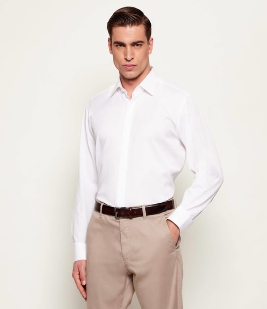 BOSS  BOSS Erkek Regular Fit %100 Pamuklu Uzun Kollu Beyaz Gömlek 50556498-100