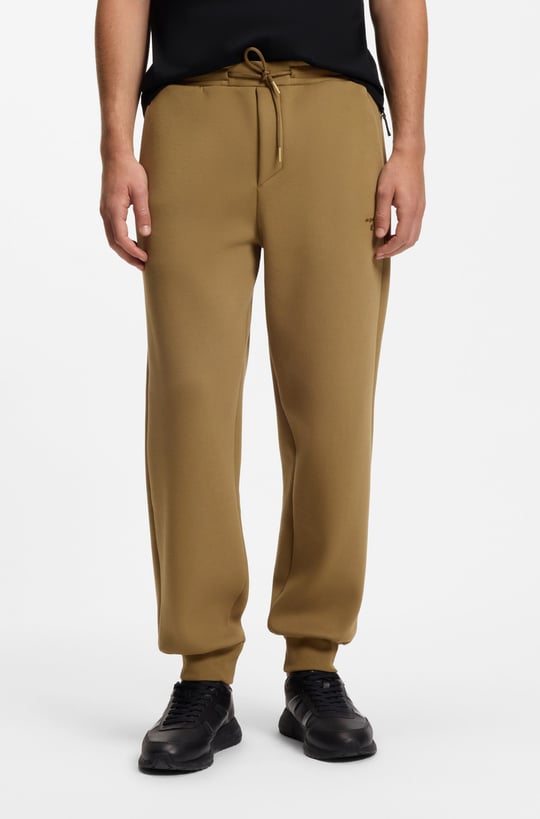 BOSS  BOSS Erkek Regular Fit Beli Bağcıklı Fermuarlı Cepli Lastikli Paçalı Kahverengi Eşofman Altı 50569936-219
