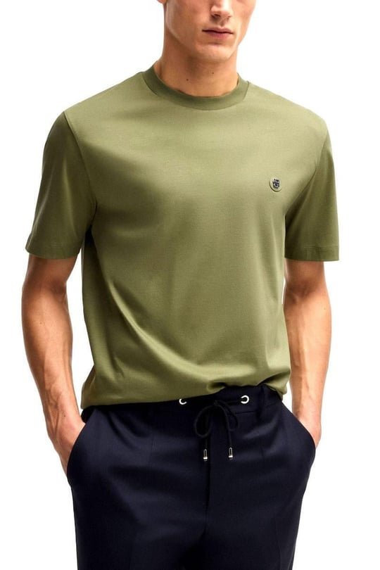BOSS BOSS Erkek Regular Fit Bisiklet Yaka Marka Logolu Yeşil T-Shirt 50520298-311