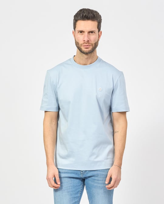 BOSS BOSS Erkek Regular Fit Bisiklet Yaka Marka Logolu Mavi T-Shirt 50520298-454