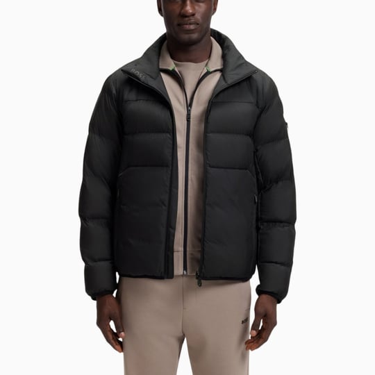 BOSS  BOSS Erkek Regular Fit Fermuarlı Cepli Kol Cebi Detaylı Su Geçirmez Şişme Siyah Mont 50569136-001