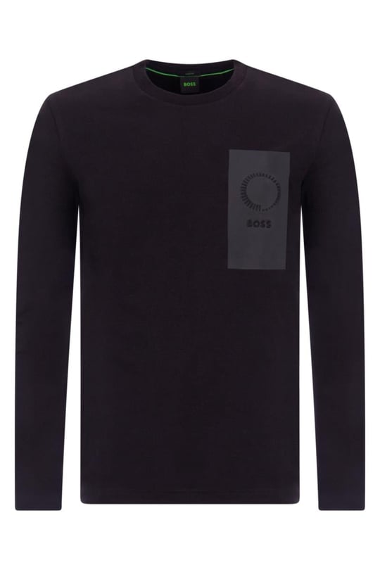 BOSS BOSS Erkek regular fit Kısa Kollu Düz Bisiklet Yaka Siyah T-Shirt 50494361-001