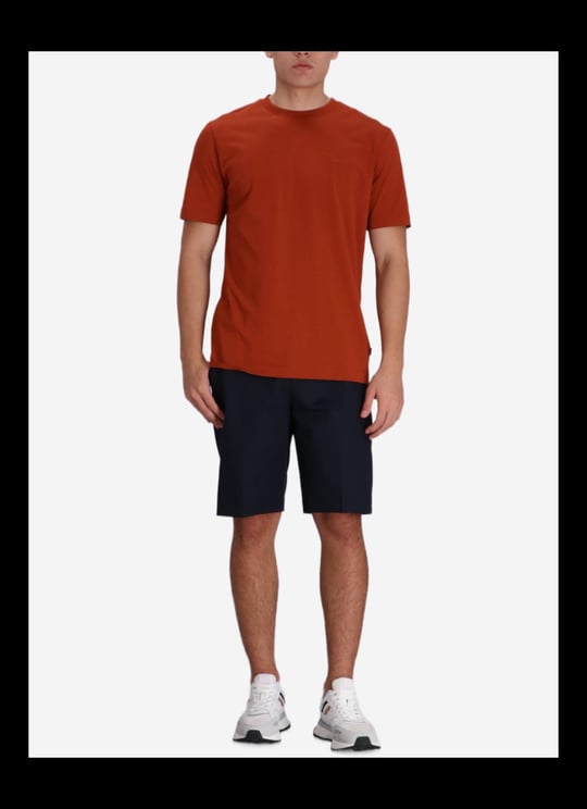 BOSS BOSS Erkek regular fit Kısa Kollu Düz Bisiklet Yaka Koyu Kırmızı T-Shirt 50468347-806