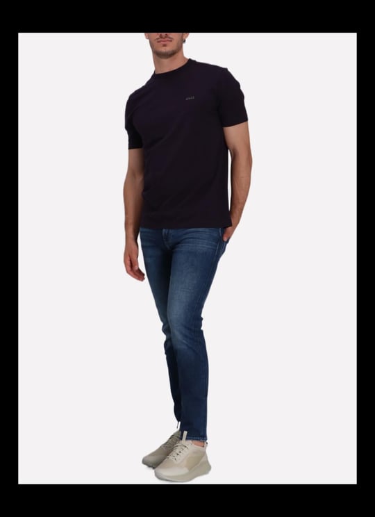 BOSS  BOSS Erkek regular fit Kısa Kollu Düz Bisiklet Yaka Mor T-Shirt 50506373-517