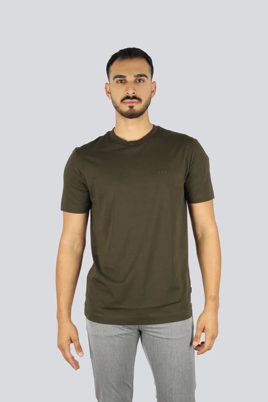 BOSS  BOSS Erkek regular fit Kısa Kollu Düz Bisiklet Yaka Yeşil 2 T-Shirt 50468347-342