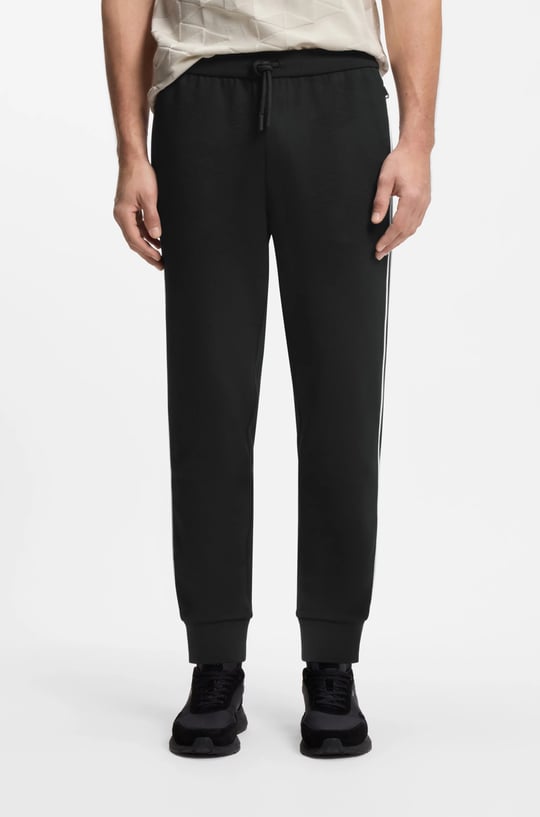 BOSS  BOSS Erkek Regular Fit Normal Bel Daralan Paça Pamuklu Siyah Eşofman Altı 50566815-001