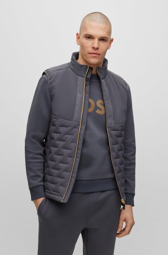 BOSS BOSS Erkek regular fit Uzun Kollu düz Gri Mont 50491912-027