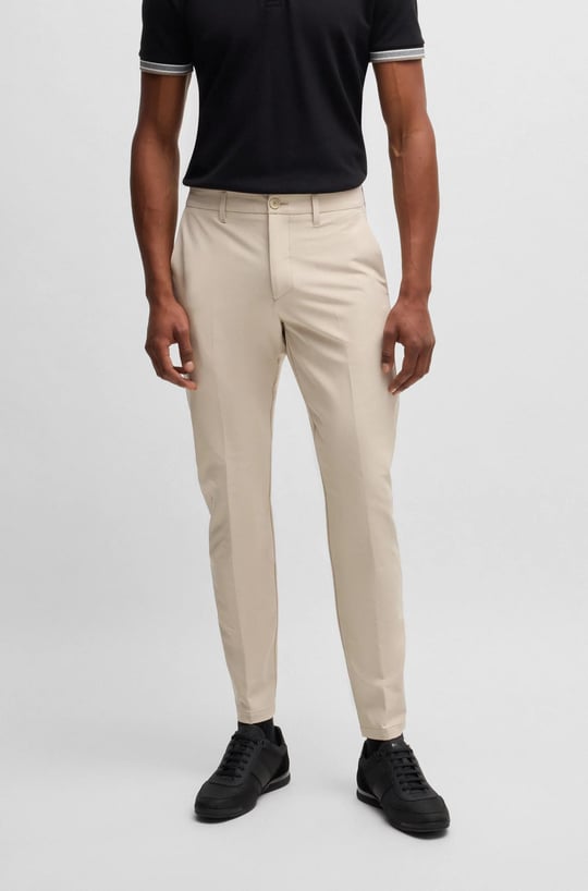 BOSS BOSS Erkek Slim Fit Çabuk Kuruyan Su Tutmayan Dar Paça Bej Pantolon 50534303-269