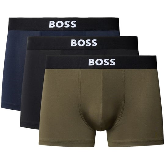 BOSS  BOSS Erkek Üçlü Paket Esnek Mikrofiber Kumaşlı Logo Detaylı Elastik Bel Bantlı Lacivert Boxer 50555054-982