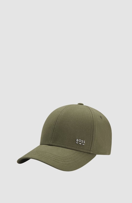 BOSS  BOSS Erkek UV Korumalı Pamuklu Kumaş Metalik Logo Detaylı Ayarlanabilir Tokalı Haki Şapka 50555479-347