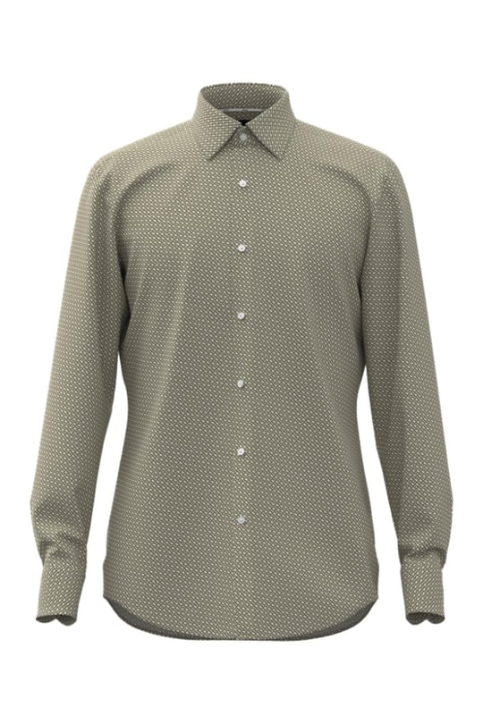 BOSS BOSS Erkek Uzun Kollu Slim Fit Düğmeli Gömlek Açık Gri Gömlek 50478620-336