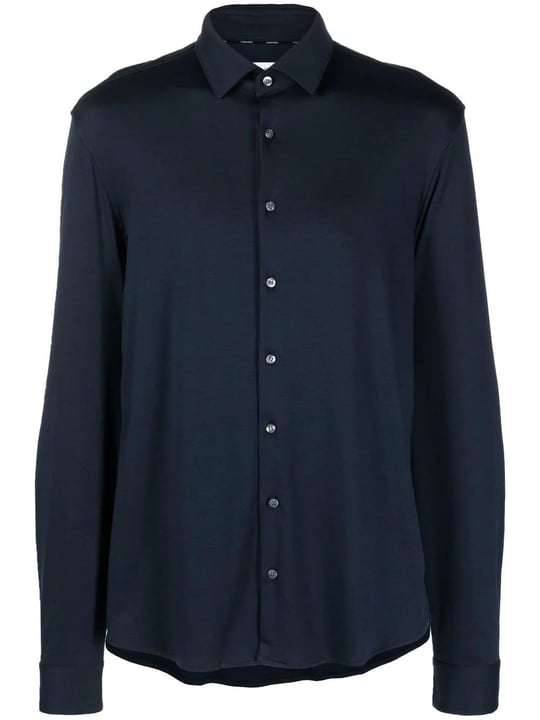 Calvin Klein Calvin Kleın Erkek %100 Pamuklu İnce Düğmeli Mavi Gömlek K10K108120-0G2