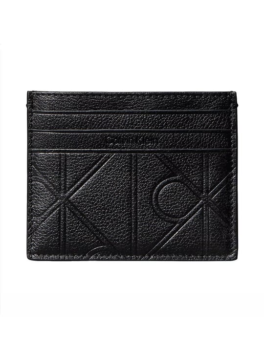 Calvin Klein Calvin Klein Erkek CK Kabartmalı Hakiki Deri Siyah Kartlık LV04D1174G-UB1