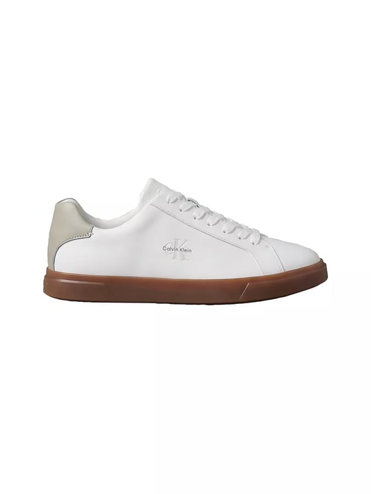 Calvin Klein Calvin Klein Erkek CK Logo Kabartmalı Düşük Bilekli Deri Beyaz Sneaker HM0HM02123-0LH