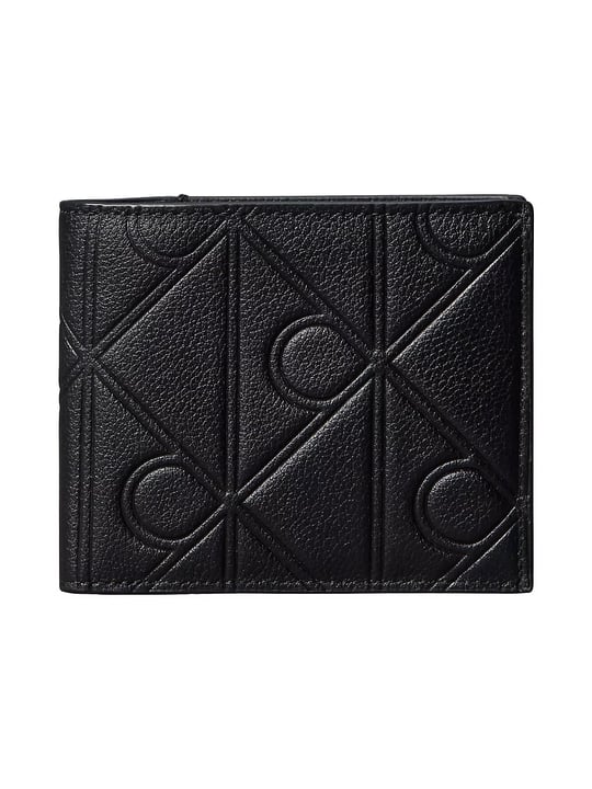 Calvin Klein Calvin Klein Erkek Desenli Metal Tokalı Kabartmalı Deri Siyah Cüzdan LV04D1177G-UB1