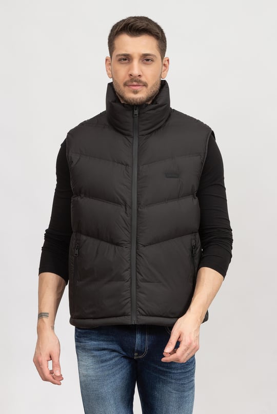 Calvin Klein Calvin Kleın Erkek Dikişsiz Kapitoneli Dik Yaka Jile Siyah Mont K10K110683-BEH
