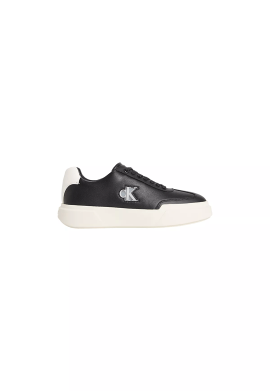 Calvin Klein Calvin Klein Erkek Düşük Bilekli CK Logo Detaylı Deri Siyah Sneaker HM0HM02137-0GM