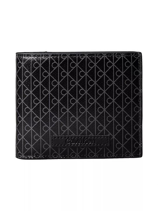 Calvin Klein Calvin Klein Erkek Logo Desenli Bozuk Para Bölmeli Çok Kartlıklı Katlanır Siyah Cüzdan LV04D1085G-UB1