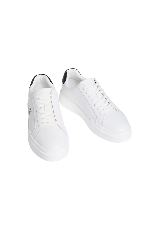 Calvin Klein Calvin Klein Erkek Logo Kabartmalı Düşük Bilekli %100 Deri Beyaz1 Sneaker YM0YM01344-06X
