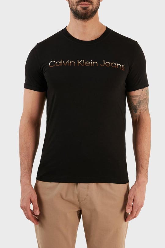Calvin Klein Calvin Kleın Erkek Logolu Kısa Kollu Pamuklu Siyah T-Shirt J30J322511-BEH