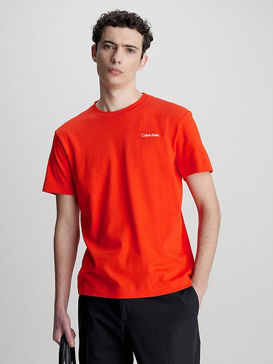 Calvin Klein Calvin Kleın Erkek Logolu Kısa Kollu Pamuklu Kırmızı T-Shirt K10K109894-SB1