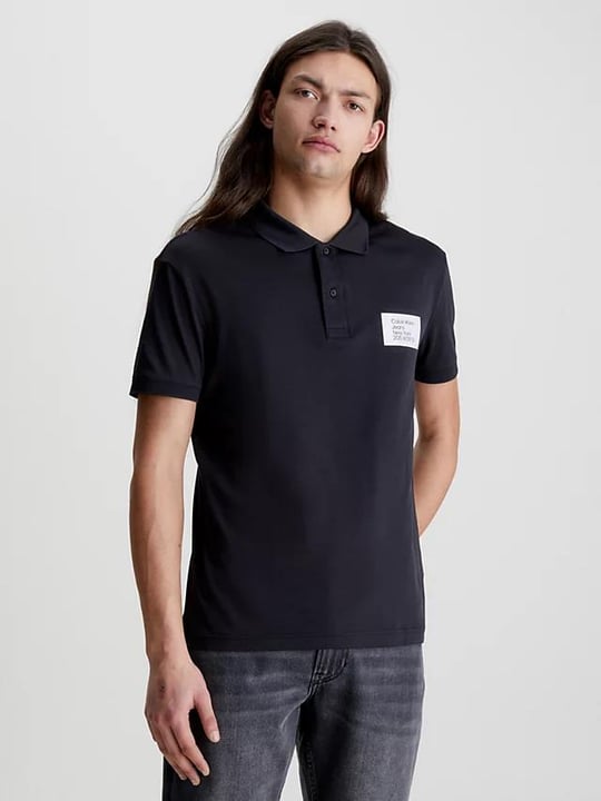 Calvin Klein Calvin Kleın Erkek Marka Logolu Polo Yakalı Organik Pamuklu Siyah Polo Yaka T-Shirt J30J322854-BEH