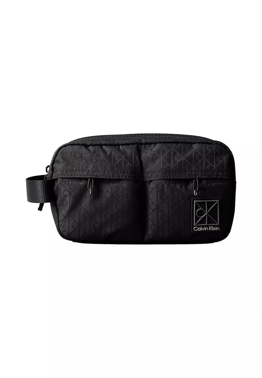 Calvin Klein Calvin Klein Erkek Monogram CK Logolu Fermuarlı Siyah Omuz Çantası LV04D1190G-UB1