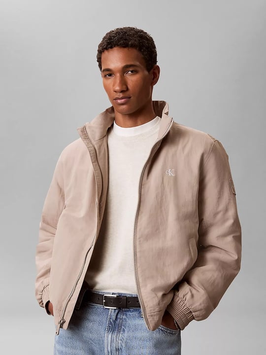 Calvin Klein Calvin Klein Erkek Normal Kalıp Dik Yaka Fermuarlı Uzun Kollu Kahverengi Ceket LV04RG500G-RAK