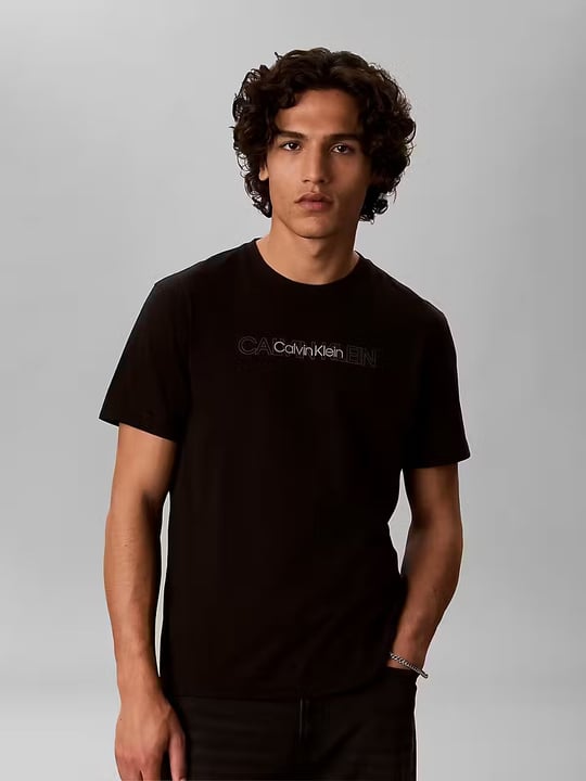 Calvin Klein Calvin Klein Erkek Pamuklu Bisiklet Yaka Kısa Kollu Siyah T-Shirt LV04LH802G-UB1