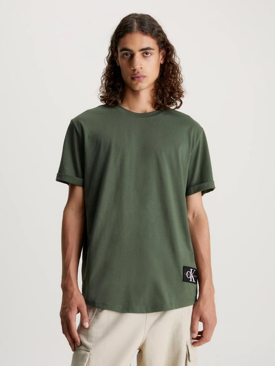 Calvin Klein Calvin Kleın Erkek Pamuklu Kısa Kollu Yuvarlak Yaka Yeşil T-Shirt J30J323482-LLP