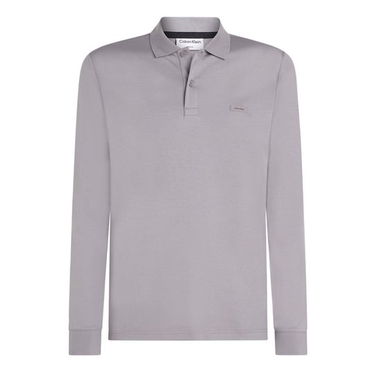 Calvin Klein Calvin Kleın Erkek Polo Yaka Uzun Kollu Pamuklu Rahat Kesim Gri Polo Yaka T-Shirt K10K111868-PTM