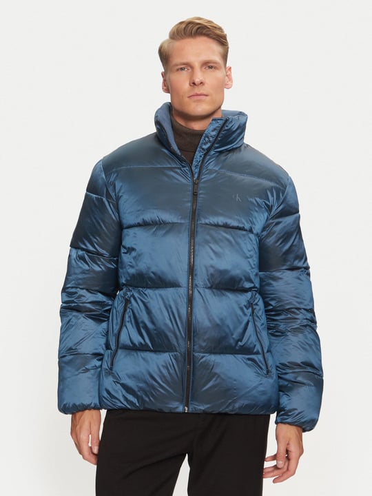 Calvin Klein Calvin Kleın Erkek Regular Fit Fermuar Kapamalı Uzun Kollu Dik Yaka Mavi Ceket J30J326097-CDO