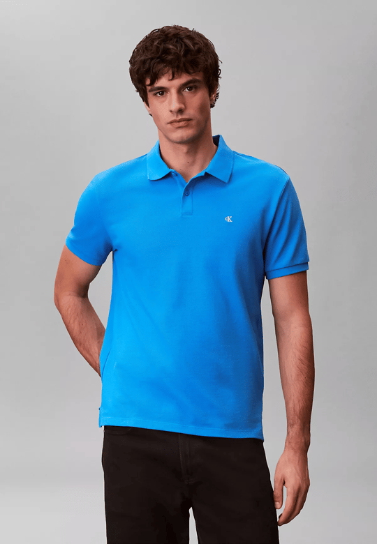 Calvin Klein Calvin Klein Erkek Regular Fit %100 Pamuklu CK Logolu Kısa Kollu Mavi T-Shirt LV040EM269-CFM