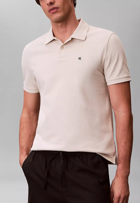 Calvin Klein Calvin Klein Erkek Regular Fit %100 Pamuklu CK Logolu Kısa Kollu Krem T-Shirt LV040EM269-2JX