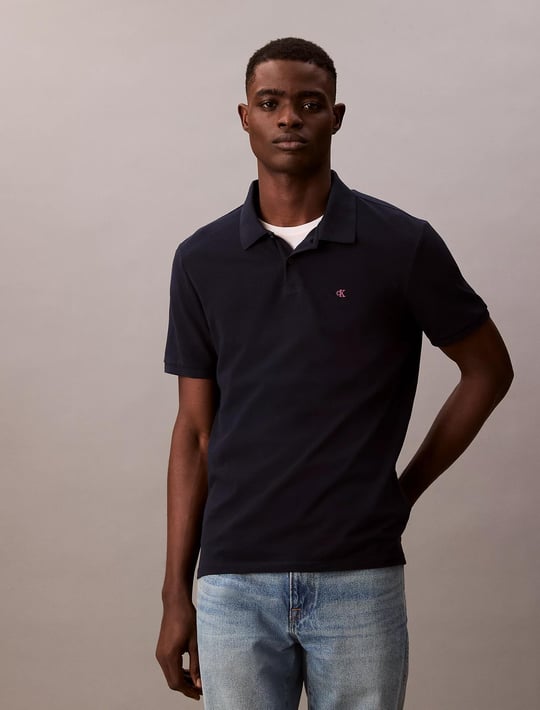 Calvin Klein Calvin Klein Erkek Regular Fit %100 Pamuklu CK Logolu Kısa Kollu Lacivert Polo Yaka T-Shirt LV040EM269-CEF