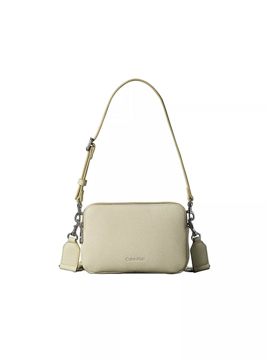 Calvin Klein Calvin Klein Kadın Askı Ayarlanabilir Calvin Klein Yazılı Fermuar Kapama Deri Açık Yeşil Çanta LV04F3656G-486