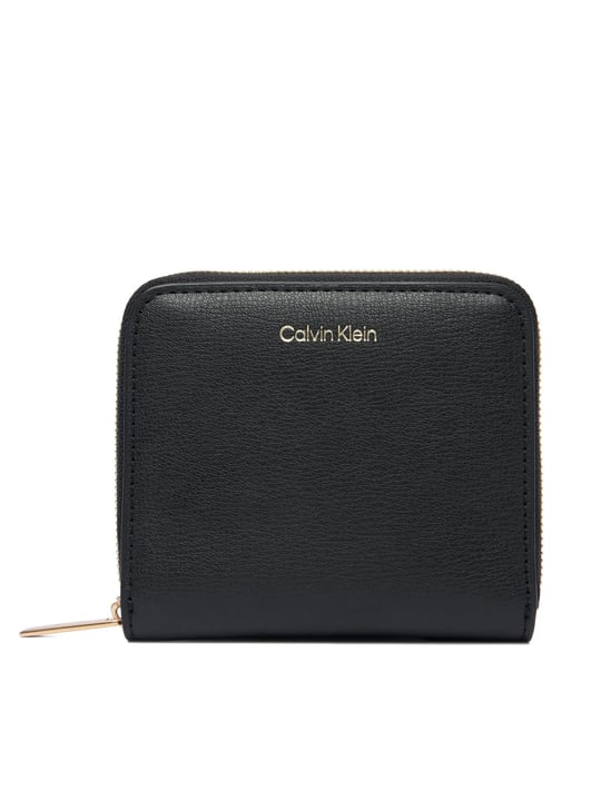Calvin Klein Calvin Klein Kadın Bozuk Para Bölmeli Metalik Logo Kabartmalı Fermuarlı Deri Siyah Cüzdan LV04F1120G-332