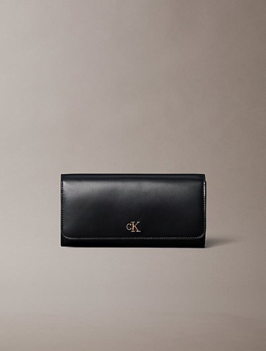 Calvin Klein Calvin Klein Kadın CK Logo Detaylı Banknot ve Fermuar Bölmeli Hakiki Deri Siyah Cüzdan LV04F1224G-UB1