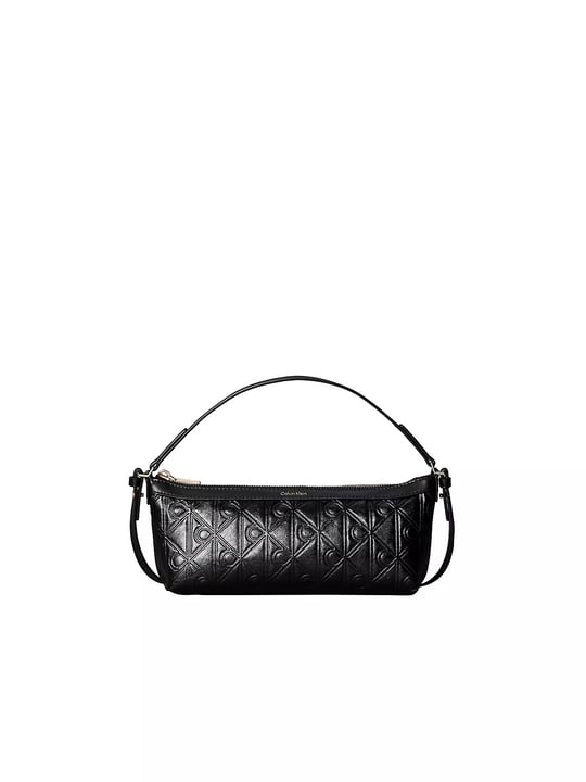 Calvin Klein Calvin Klein Kadın CK Logolu Çapraz Omuz Askılı Deri Fermuar Kapamalı Siyah Çanta LV04F3873G-UB1
