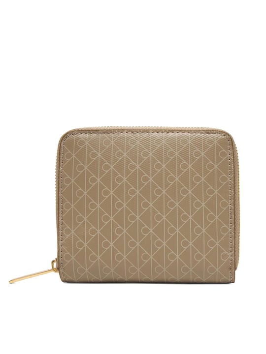 Calvin Klein Calvin Klein Kadın CK Monogram Logolu Fermuar Kapamalı Bozuk Para Cepli Ekstra Kart Bölmeli Haki Cüzdan LV04F1089G-3I6