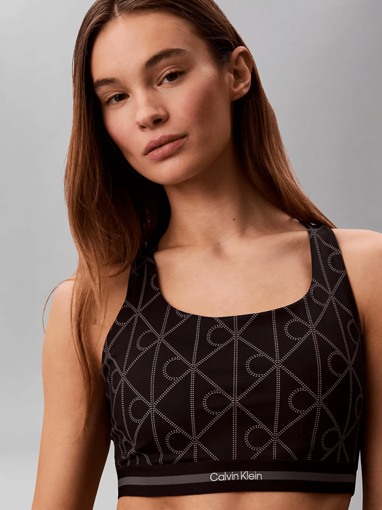 Calvin Klein Calvin Klein Kadın CK Yazı Desen Kolsuz Slim Fit Rahat Siyah Sporcu Sütyeni LVGWS6K347-ZKY
